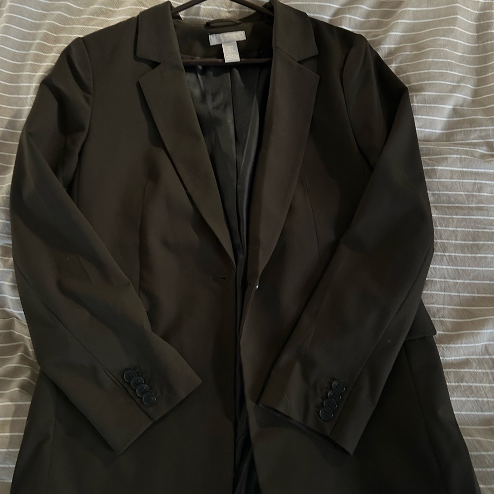 Dark brown/green oversized blazer